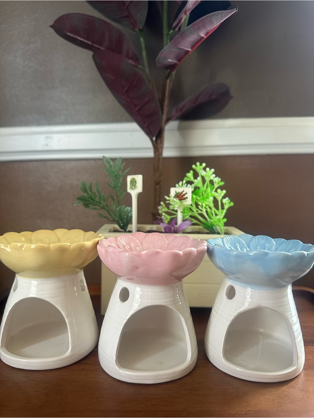 Better Homes And Gardens Ceramic Oil Burners in Yellow, Pink & Blue